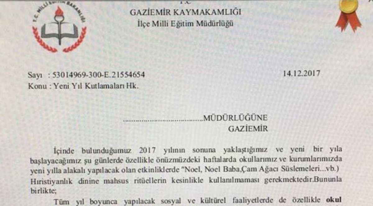 İlçe Milli Eğitim Müdürü'nden yılbaşı engellemesi
