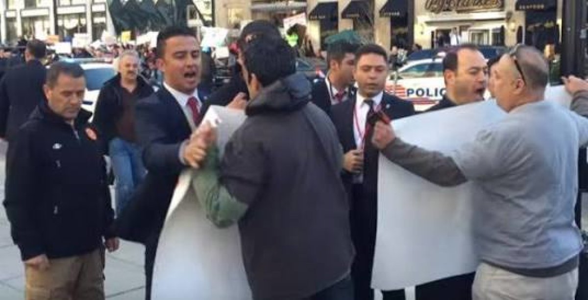 Erdoğan'ın Korumalarından Protestoculara Ergen Tepkisi (VİDEO HABER)