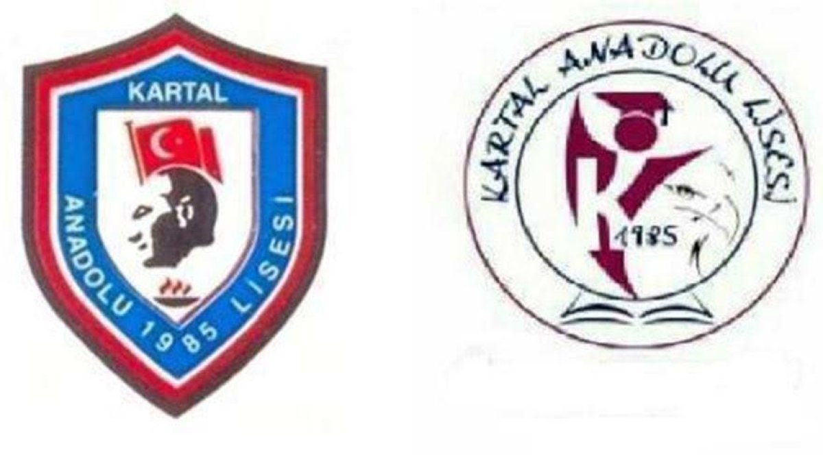 Kartal Anadolu Lisesi'nin 1985 yılından bu yana kullandığı Atatürk ve Türk Bayraklı logo ile yeni tasarlanan logo