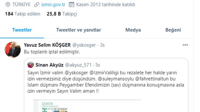 İzmir Uluslararası Mizah Festivali&rsquo;ndeki bir s&ouml;yleşi iptal edildi